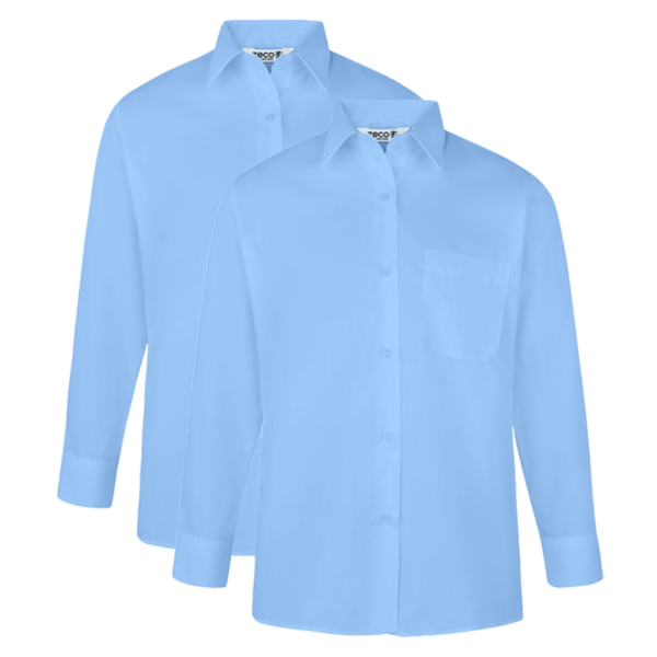 Blue Long Sleeve Blouse, Twin Pack
