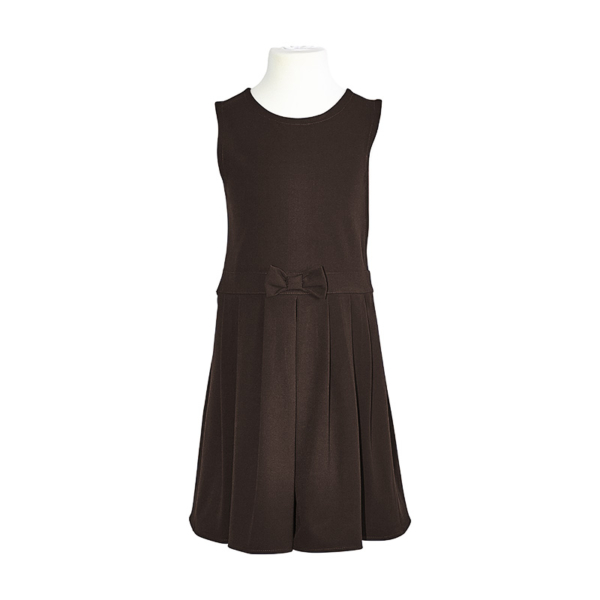 Brown Pinafore with Bow Detail
