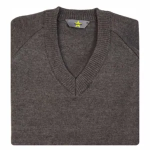 Magicfit Grey Cotton-Mix V-Neck Jumper