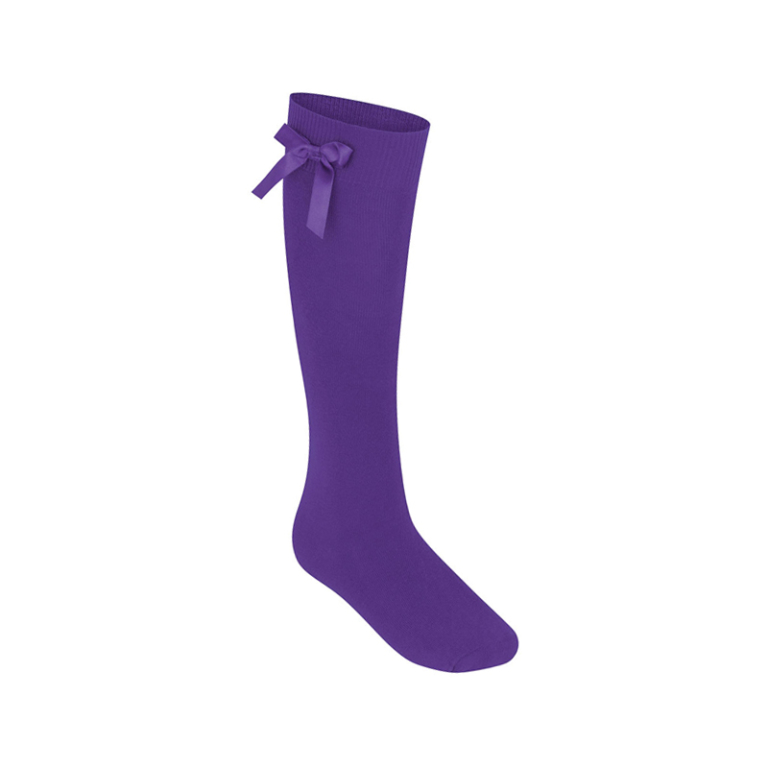 Purple KneeHigh Socks with Bow Detail Juniper Uniform Limited