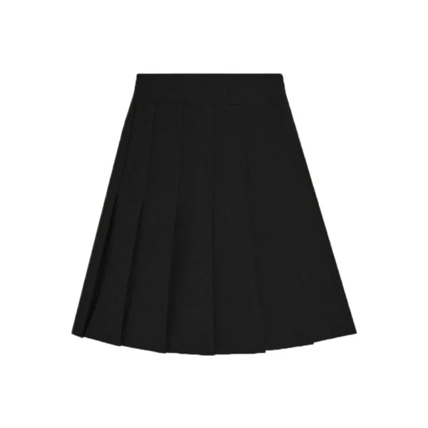 Black Junior Stitched-Down Pleat Skirt