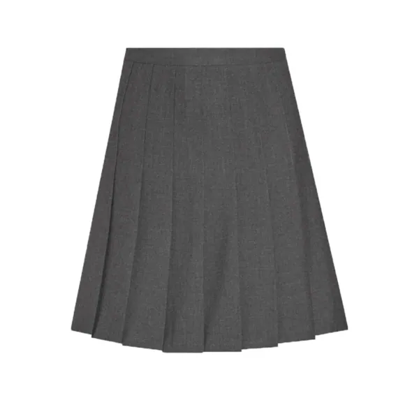 Grey Stitched-Down Pleat Skirt