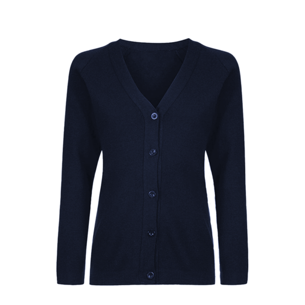 Navy Cotton-Mix Cardigan - Magicfit