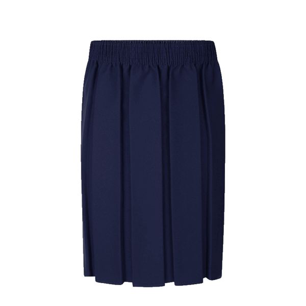 Navy Blue Box Pleat Skirt
