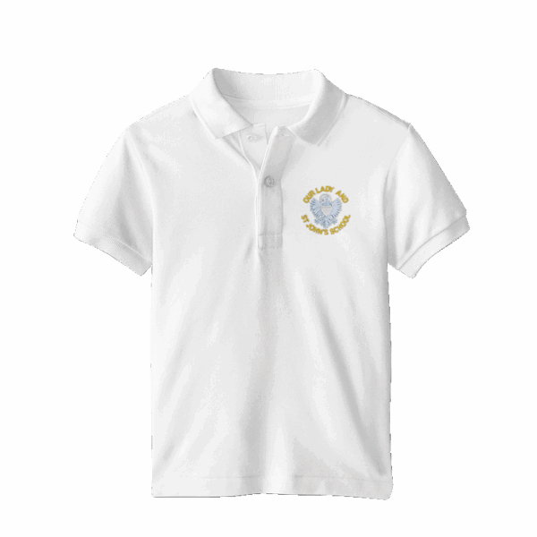 Our Lady & St John White Polo Shirt